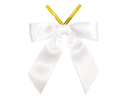 7/8 Pre-Tied Satin Twist Tie Bows - Light Pink